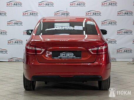 ВАЗ (Lada), Vesta, 1600, 145, бензин, седан, механика, передний привод, среднее состояние, левый, красный, 799 000 ₽