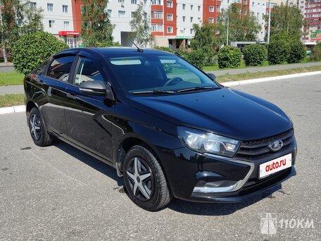 ВАЗ (Lada), Vesta, 1600, 113, бензин, седан, вариатор, передний привод, среднее состояние, левый, черный, 1 000 000 ₽